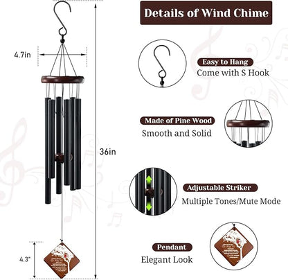 Memorial Wind Chimes for Outside, 36" Memorial Gifts for Loss of Loved One, Windchimes in Memory of Loved one,Sympathy Wind Chime Gifts,Bereavement Outdoor Chimes for Garden, Patio Decoration