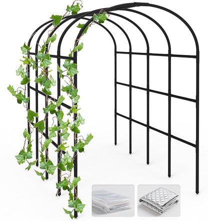 BUKLIYN Garden Arch Trellis - 90.5'' × 51'' × 90'' Greenhouses for Outdoors,Double-Layer Covering - PVC Film and Cotton Film, Suitable for All Seasons
