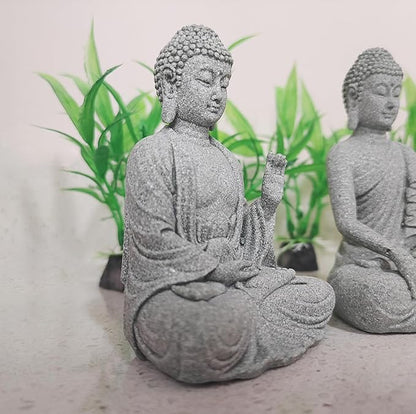livelyfish Asian Stone Buddha Figurines for Aquarium Zen Garden Fish Tank Statue Decorations Mini Stone Buddha Zen Garden Sculptures Decor,Gift