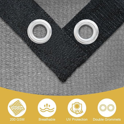 Shade&Beyond 90% Sun Shade Cloth with Grommets, 6' X 16' Pergola Shade Cover Canopy, Mesh Tarp Sun Screens for Patio, Outdoor, Garden, Backyard, Light Gray