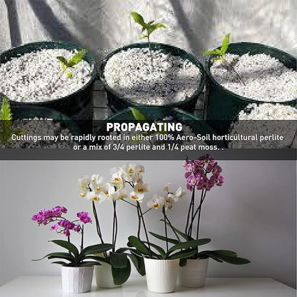 AeroSoil Perlite Premium Horticultural Grade Soil Additive Drainage and Growth - Coarse 4 Cubic Foot