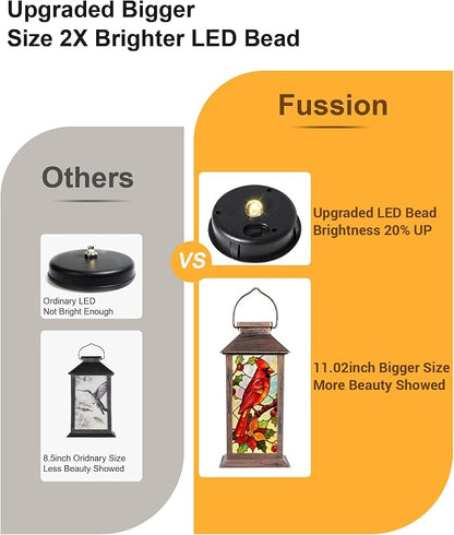 Cardinal Solar Lanterns Outdoor Waterproof Garden Decor Birthday Gifts for Women Mom Grandma Sister, Hanging LED Plastic Solar Lights Outside Decorative for Yard Patio Backyard Lawn Decorations