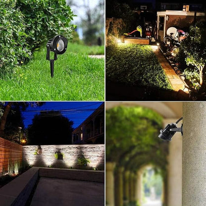 Romwish LED Landscape Spotlight 10W, Outdoor Landscape Lighting 120V Plug-in, 1100LM Waterproof LED Landscape Lights, Landscape Spot Lights for Yard, Garden, Tree, Driveway, 3000K Warm White-4 Pack