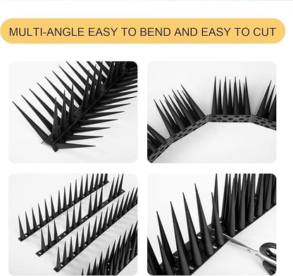 OFFO Bird Spikes Pigeon Outdoor Spikes for Cat Keep Birds Raccoon Woodpecker Away Covers 20 Feet(6.1m), Black