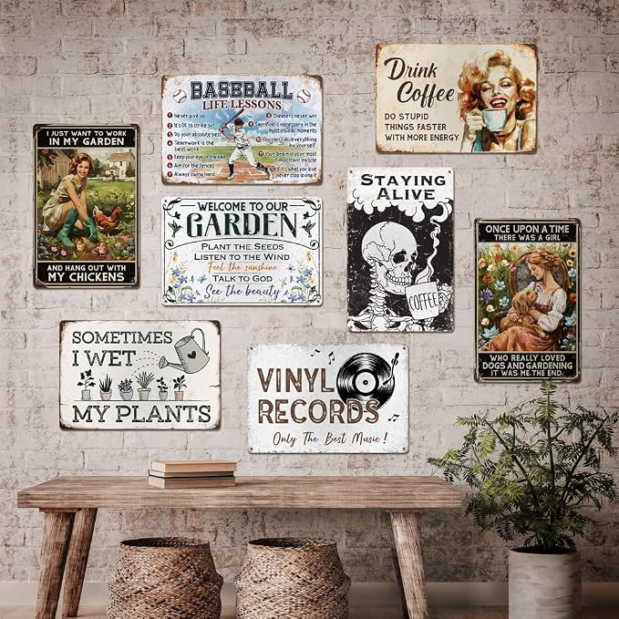 Funny Garden Decor Metal Sign - 12" x 8", Outside Signs, Gifts for Gardener, Plant Lover