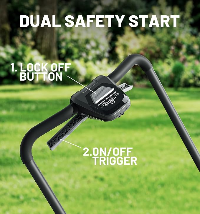 40V 18" (Push) Lawn Mower 2-in-1 Mulching/Bagging Brushless Cordless Electric Lawn Mower with 6-Position Height Adjustment, Include 5.0Ah Battery x 2 and Rapid Charger