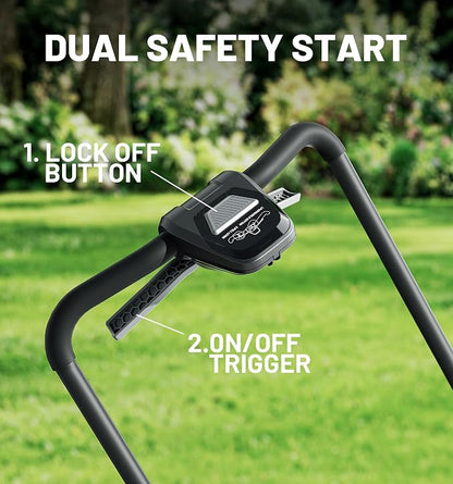 40V 18" (Push) Lawn Mower 2-in-1 Mulching/Bagging Brushless Cordless Electric Lawn Mower with 6-Position Height Adjustment, Include 5.0Ah Battery x 2 and Rapid Charger