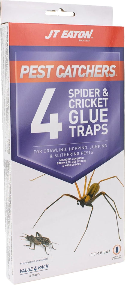 JT Eaton Glue Trap - for Crickets and Spiders, Home Pest Control - 4 Pack - Multi Material