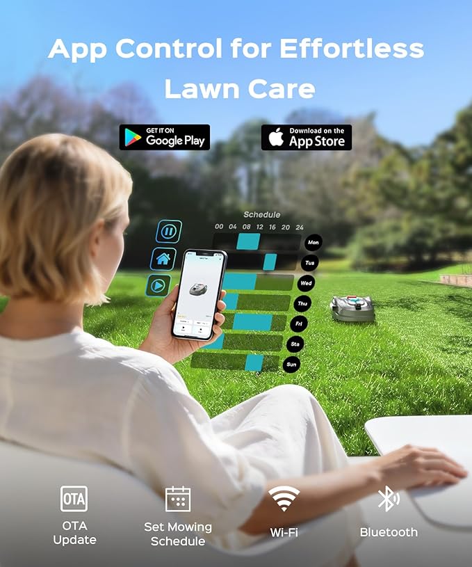 YARDCARE 2026 New M800Plus Robot Lawn Mower, GPS & 3D Vision, with 32.8 ft Magnetic Stripe, Obstacle Avoidance, Auto-Charging, APP Control, Bow-Shaped Mowing for Lawns up to 8611 sq.ft (Deep Gray)