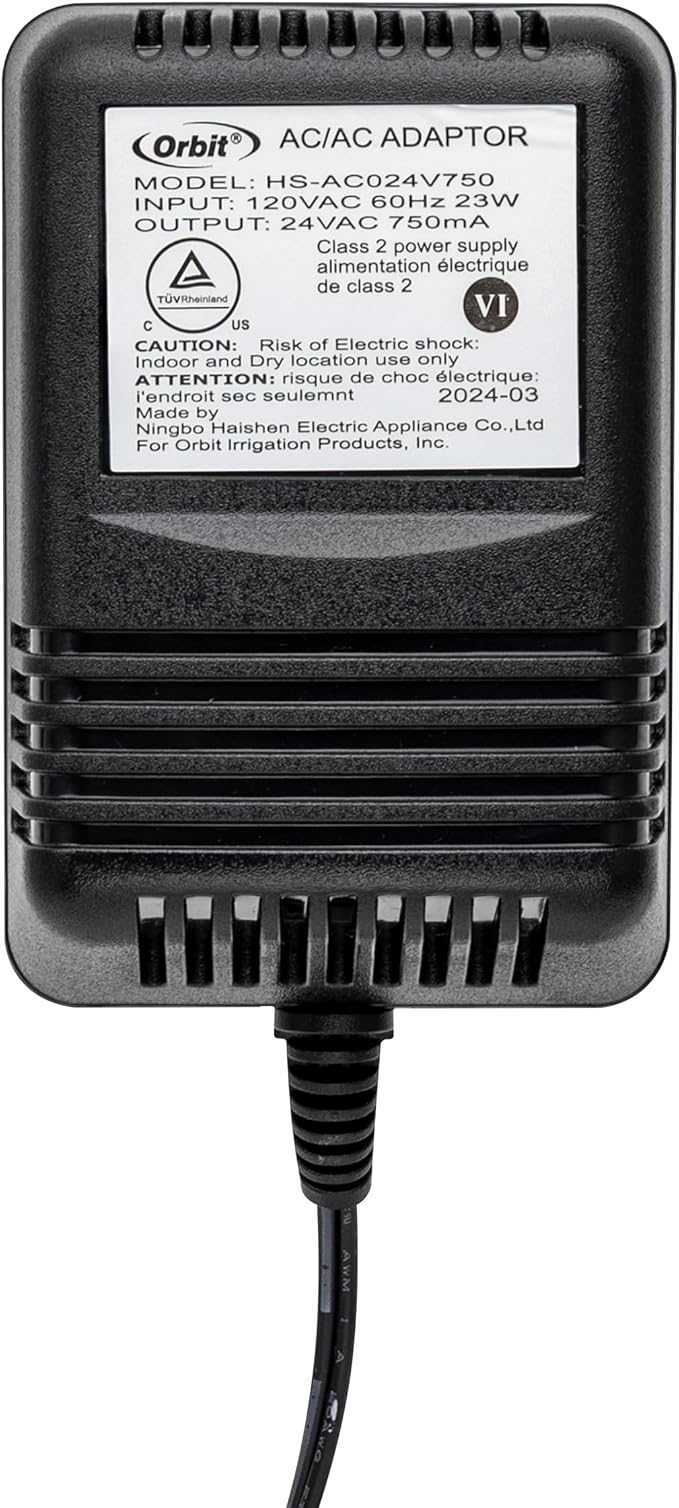 Orbit 57040 24V 750mA Transformer for Indoor Sprinkler Controllers