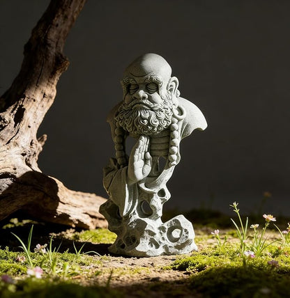 livelyfish Meditating Buddha Statue Fish Tank Zen Buddha Statues Sandstone Thinker Figurines for Aquarium Garden Home Decorations, Gift (E-S)