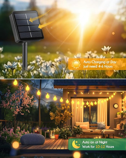 Brightown Solar String Lights 19.6Ft, 60 LED Globe Waterproof, 8 Modes | Solar Patio Lights for Yard Patio Tree Canopy Party Camping Balcony Outdoor Decor