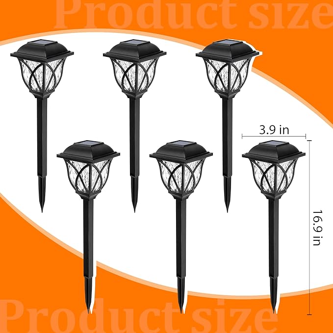 GIGALUMI Solar Lights Outdoor Waterproof, LED Solar Garden Lights, Outdoor Decorations, Garden Decor for Yard, Patio, Landscape, Planter, Walkway