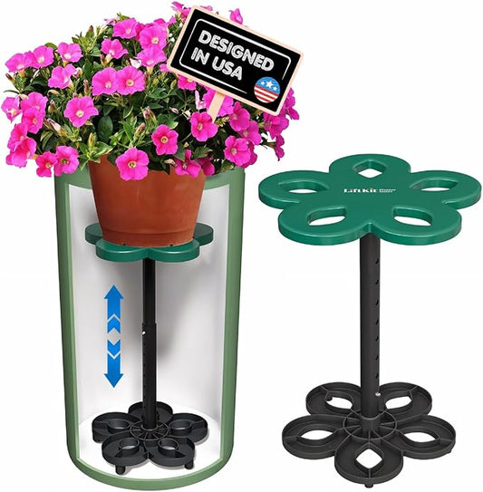 Lift Kit Planter Insert Tall Column Plant Riser Fill Bottom of Tall Flower Pots and Large Plant Containers | Indoor and Outdoor (11-17" Rise, 10" Base, 10" Top)