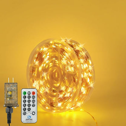 SenLuKit Copper Wire Fairy Lights Waterproof Plug in Christmas String Lights with Remote for Living Bed Room, Backyard, Patio, Garden, Porch, Wedding or Christmas Decorations