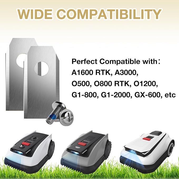 Replacement Robotic Mower Blades Compatible with Ecovacs Goat, 18 pcs Robotic Lawnmower Blades Compatible with All Ecovacs Lawn Mower Blades Robot Lawn Mower Replacement Blades