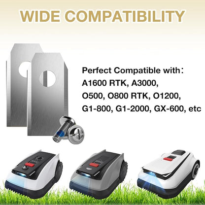 Replacement Robotic Mower Blades Compatible with Ecovacs Goat, 18 pcs Robotic Lawnmower Blades Compatible with All Ecovacs Lawn Mower Blades Robot Lawn Mower Replacement Blades