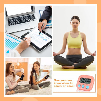 Flutesan 16 Pack Digital Classroom Timers with Lanyards - Color-Coded Countdown Timers for Teachers, Students, Kitchen Use, Back to School, Loud Alarm, Easy Operation(White, Blue, Pink, Green)