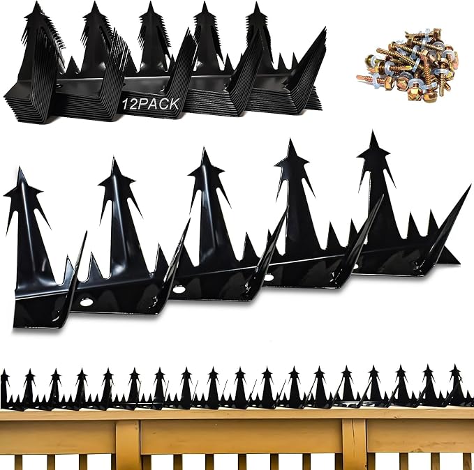 Metal Anti Climb Spikes for Fences and Walls. Effectively Avoided Invaders Climbing Attempts. (Size188 inches)