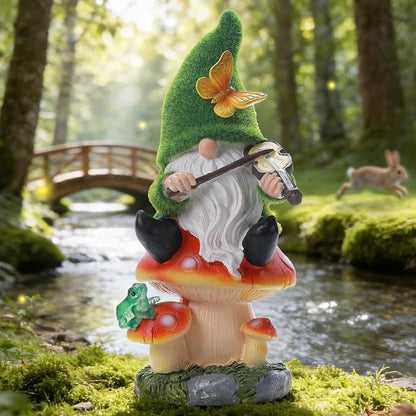 Solar Gnomes Garden Statue Decor for Mother's Father's Day,Gnome Figurines with LED Light for Garden Decorations for Patio Lawn Balcony Garden Housewarming Gifts for Women Mom Grandma