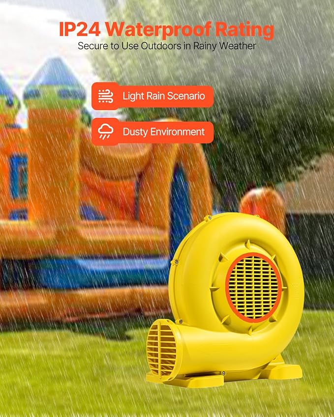 VEVOR Inflatable Blower, Electric Air Blower, Bounce House Blowing Pump, Commercial Corded Fan Pump for Castle Wate Slides Water Slide Bouncy Castle