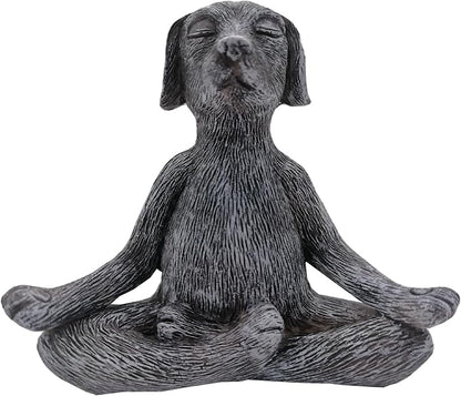 Meditation Buddha Statue, Meditation Dog Decoration, Yoga Ornament, Dog Garden Statue (Grey)