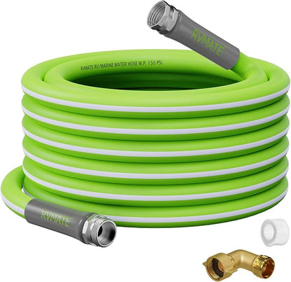 RVMATE RV Water Hose 50FT, 5/8” Inner Diameter Drinking Water Hose Lead-free, No Leaking Garden Hose For RV/Trailer/Camping, RV Accessories