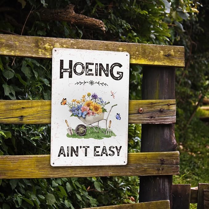 Funny Garden Decor Metal Garden Sign 12"x8" Gardening Gifts for Gardeners Plant Lovers-1