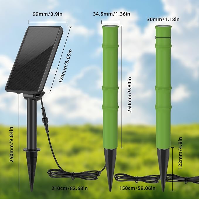 Solar Garden Lights, Solar Pathway Lights Outdoor 4 Pack, 3500K Warm LED Solar Lights Outdoor Waterproof with Split Design Flexible Bend Bamboo Stakes for Yard Lawn Patio Decor Outside
