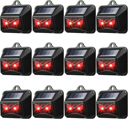 Solar Control Light Nocturnal Animal Repeller Outdoor Deterrent Devices Light Sensor Animal Repellent for Skunk Deer Coyote Fox Raccoon Cat Garden Yard Farm Chicken Coop (12, Black)