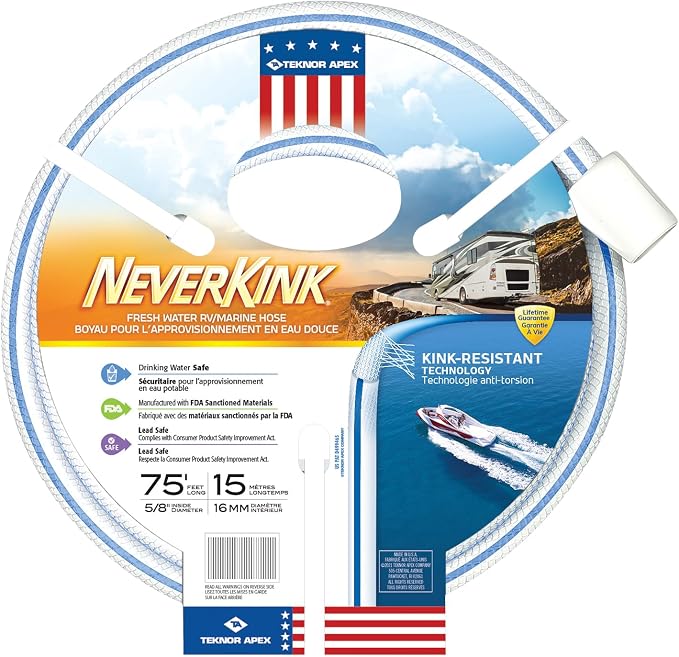 Teknor Apex 8602-75 NeverKink RV/Marine Hose - 5/8" x 75',White
