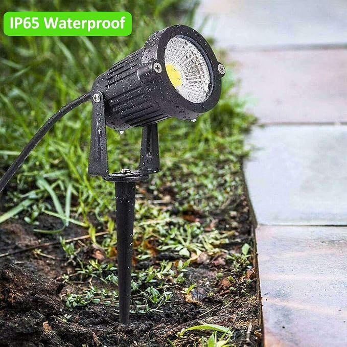 Romwish LED Landscape Spotlight 5W, Outdoor Landscape Lighting 120V Plug-in, 550LM Waterproof LED Landscape Lights, Landscape Spot Lights for Yard, Garden, Tree, Driveway, 3000K Warm White (6 Pack)