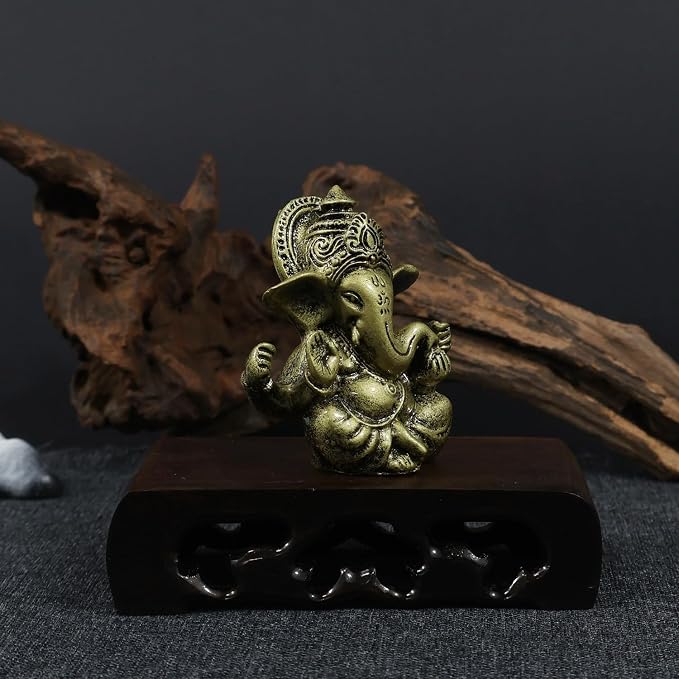 Lord Ganesha Buddha Statue - Elephant God Sculptures Ganesh Figurines | Man-Made Stone Home Garden Buddha Decoration Statues