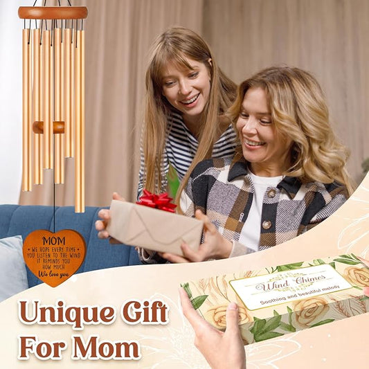 Gifts for Mom Large Wind Chimes 36", Mom Gifts Outdoor Garden Decor | Mother Gift from Daughter/Son, Perfect for Mother's Day, Birthday, Christmas, Soothing Wind Chimes for Patio & Garden Decor