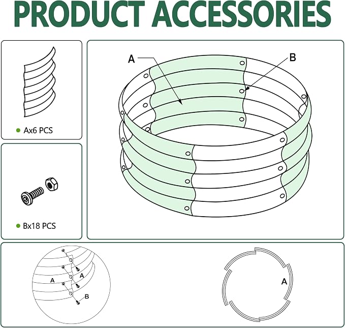 2Pack 2x2x1ft Galvanized Raised Garden Bed, Planter Raised Garden Beds Outdoor, Round Clearance Raised Garden Beds for Gardening Vegetables……