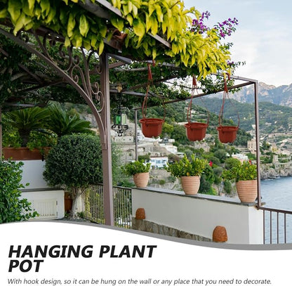 YARNOW Hanging Planters 10 Pack, 3.5 Inch Plastic Plant Pots with Drainage Holes and Hooks for Indoor Balcony Patio Garden