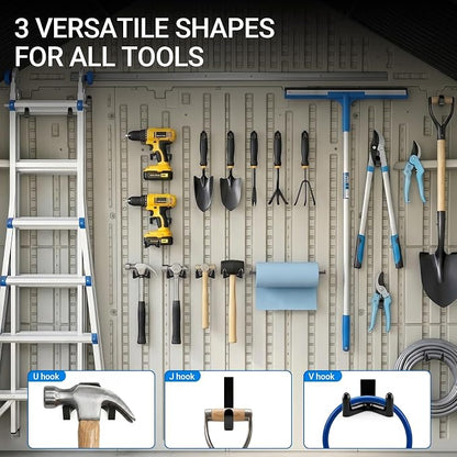 Storage Sheds Hooks J U V-Shape Hangers Tool Set for Suncast/Craftsman Shed Storage Accessories (12)