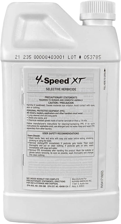 Nufarm 4-Speed XT Herbicide, Superior Broadleaf Weed Control, 32 oz