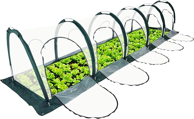Portable PE Plastic Tunnel Greenhouse for Outdoors - Cambered Poly Transparent Long Greenhouses Clear Insulation Grow Tent Ideal for Backyards and Patio Vegetable Cultivation (5M)