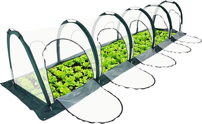 Portable PE Plastic Tunnel Greenhouse for Outdoors - Cambered Poly Transparent Long Greenhouses Clear Insulation Grow Tent Ideal for Backyards and Patio Vegetable Cultivation (5M)