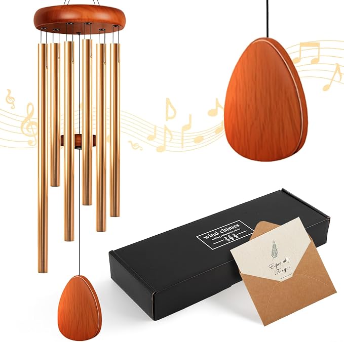 Wind Chimes for Outside, Fathers Day Dad Gifts for Men & Gifts for Women, Mom, Grandma, Deep Tone Soothing Melodic Chimes, Memorial & Sympathy Wind Chimes, Suitable for Garden, Porch & Patio Decor