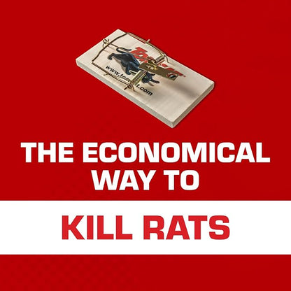 Tomcat Rat Trap (Wooden), 1 Trap | Disposable Non-Chemical Rat Trap for Homes, Garages and Basements, Single Pack
