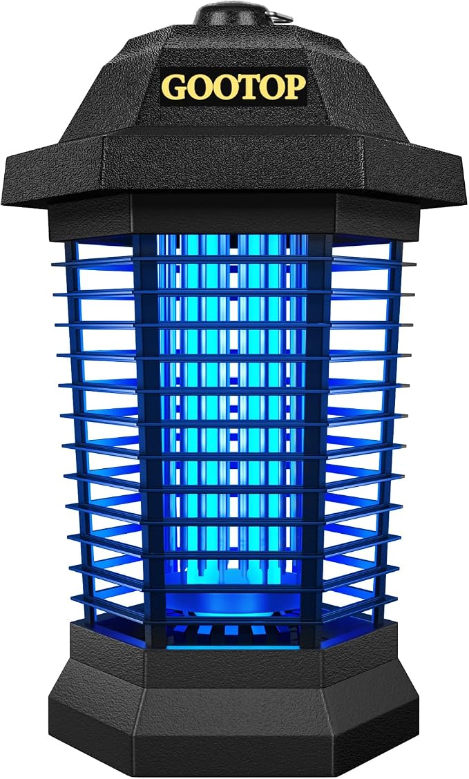 GOOTOP Bug Zapper Outdoor, Mosquito Zapper, 4200V 3 Prong Plug in Electric Fly Zapper, Mosquito Killer, Fly Traps, Flying Insects Zapper Indoor Outdoor, ABS Plastic Outer (Black)