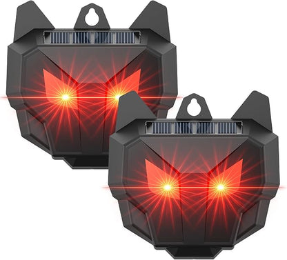 2 Pack Solar Nocturnal Animal Repeller, Humane Coyote Deterrent, Waterproof Racoon Repellent Outdoor for Fox, Deer, Skunk, Predator Lights for Chicken Coop, Farm & Garden