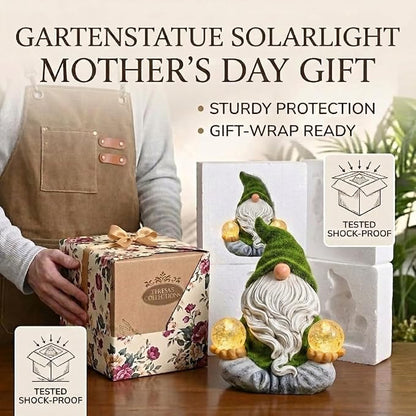 TERESA'S COLLECTIONS Garden Gnomes Decor with Solar Lights, St Patricks Decorations for Outdoor Decor,Resin Flocked Zen Garden Decor Outdoor for Porch Patio, Yoga Gnome Gifts for Women and Men, 8"