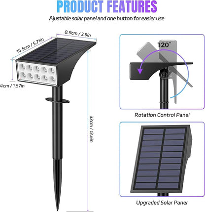 WENATY Solar Spot Lights Outdoor Color Changing, [7 Mode/6 Pack] Christmas Landscape Spotlights, Solar Lights Outdoor Waterproof,Led Powered Flood Light for Halloween Pathway Yard Garden Tree Walkway