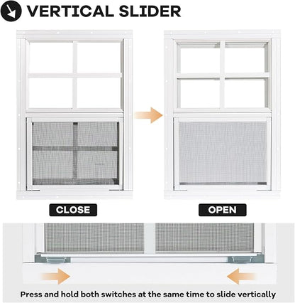 Shed Windows 2 Pack, Chicken Coop Windows 12" x 18" White | Flush Mounted Small Windows with Tempered Glass and Fiberglass Screen for Shed, Barns, Playhouse, Household, Garage