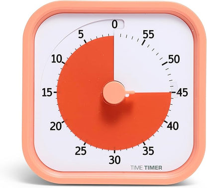 TIME TIMER Home MOD – 60-Minute Visual Timer, Homeschool Supplies Study Tool, Timer for Desk, Office, and Meetings with Silent Operation (Dreamsicle Orange)