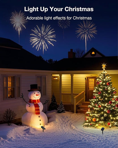 Solar Power Spotlight Outdoor Waterproof Landscape LED Accent Lighting for Yard, Tree, Plants, Walls, Path, Garden, Statues, Adjustable Brightness,Dusk to Dawn Long Lasting (Warm White, 1 Pack)