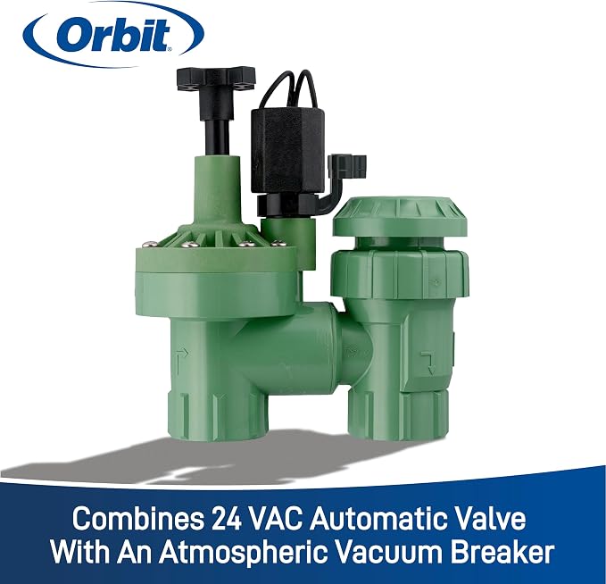 Orbit 57604 1-Inch FPT 100 Series Automatic Anti-Siphon Valve with Flow Control and 3/4-Inch Reducer